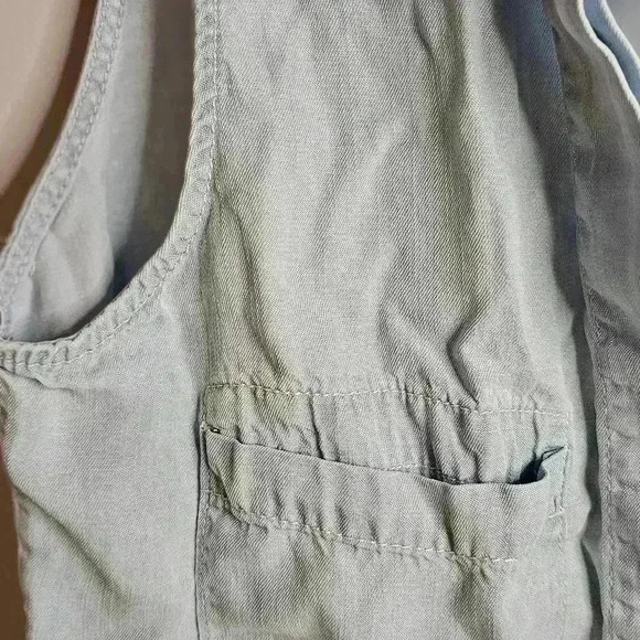 Andrea Jovine Soft Denim Collared Sleeveless Blouse Small - Picture 4 of 6